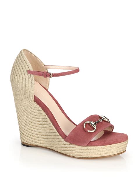 buy gucci wedge sandals|gucci espadrilles wedges pink.